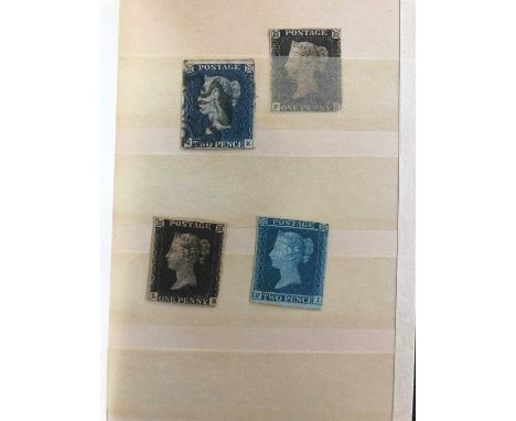 Great Britain Pocket stockbook of 19th and early 20th century issues (44), including possible unused penny black and 1841 2d 