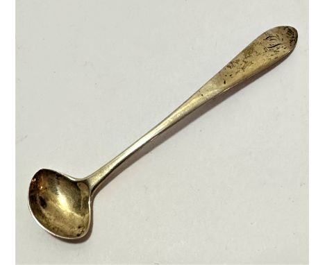 A George III Scottish Elgin provincial&nbsp; silver mustard with Celtic point with engraved initial L, makers mark AH, (10cm 