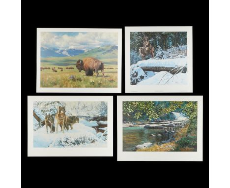 Group of four Western lithographs. Includes three prints by Richard Luce (American, 20th/21st c.), "The Outrider," "Warriors 