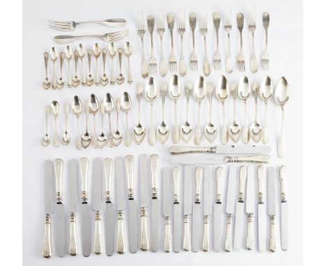 Tiffany &amp; Co., United States. 800 silver flatware set including: ten dinner knives, 14 lunch knives, 12 dinner spoons, se