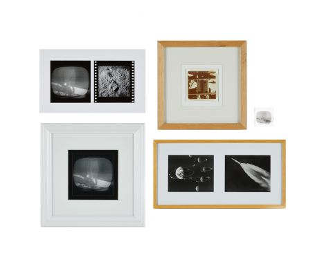 Group of six NASA photographs including: one Kodak photograph depicting the Apollo 11 plaque on the Moon with a watermark rea