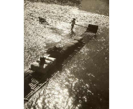 Chin San Long (Lang Jingshan) (Chinese, 1892-1995). Photograph titled "The Raft," executed 1930, depicting a woman steering a