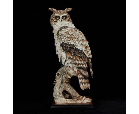 Giuseppe Armani (Italian, 1936-2006). Ceramic figure of an owl titled "Wisdom." Signed and numbered 60/3000 along the lower e