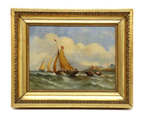 William Calcott Knell (1830-1876)Fishing vessels off the coastsigned and dated 'W C Knell.1855' l.l., oil on canvas30.5 x 41.