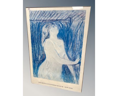 A Solomon R Guggenheim museum print after Edvard Munch, 70 cm x 100 cm