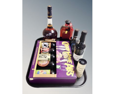 A Carry Home Ales five bottle set in box, Balvernie 12 years aged Scotch whisky miniature in carton, further bottles includin
