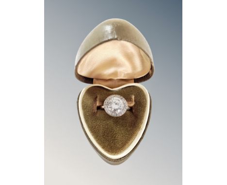 A diamond and cubic zirconia cluster ring 
