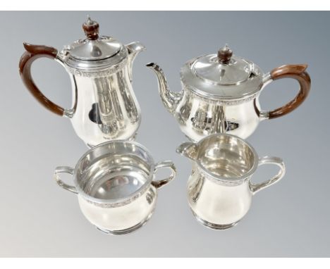 A Lindisfarne silver four-piece tea service, Reid & Sons, London 1974, water jug 19.5cm high.  CONDITION REPORT: 1929g gross.