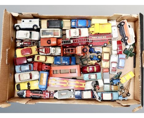 A box of die cast model vehicles, Dinky etc 