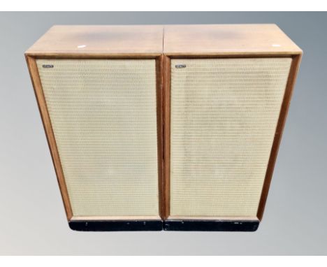 A pair of Bowers & Wilkins (B&W) model DM-3 teak cased floor standing speakers, serial numbered 10453. (2)