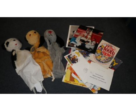 SOOTY, SWEEP AND SUE HAND PUPPETS and a quantity of original memorabilia 