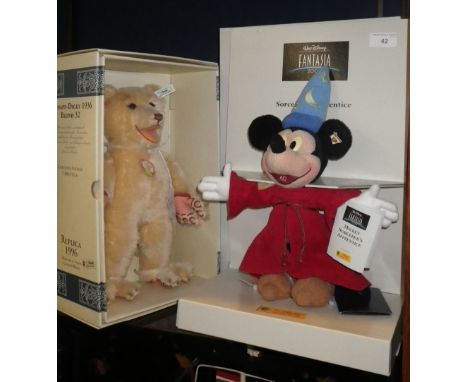 A STEIFF REPLICA, 1996 'SNAP DICKIE' 'BLOND 32', A Steiff Fantasia 2000 'Mickey Sorcerer's Apprentice', in original boxes wit