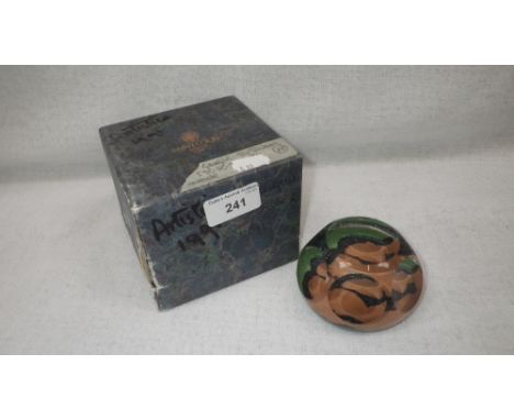 A SAINT LOUIS FRENCH PAPERWEIGHT with abstract decoration and a Harrods price ticket to the reverse for ''£1,075''