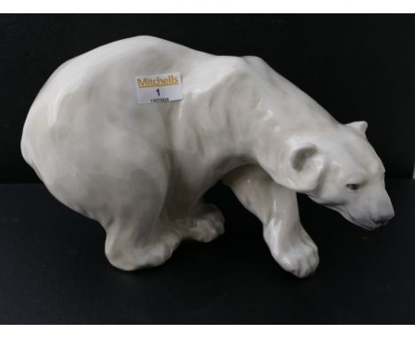 Royal Copenhagen polar bear model 1137, 16 cm high