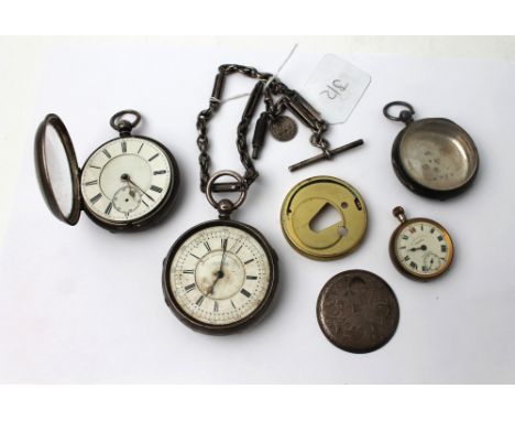 Collection of pocket watches including and H Samuel centre seconds chronograph, silver hallmarked and inscribed Moore Hutton 