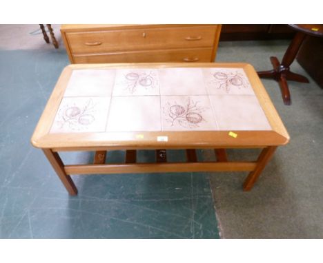 Mid century tiled topped coffee table 