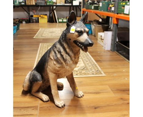 Life size resin model of an Alsation/German Shepherd dog 70 cm high