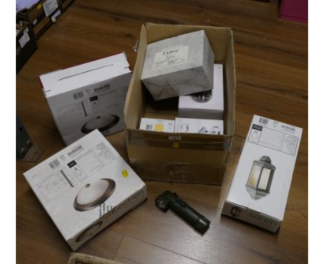 Box of assorted light fittings - in boxes
