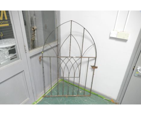 Gothic style garden gate, height to top 138 cm, maximum width including fixings 93 cm