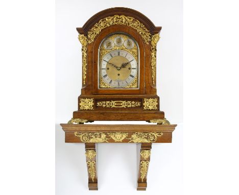 Early 20th century 'Directors' Bracket Clock retailed by Benetfink & Co.Cheapside,the oak case with inset gilt metal panels o