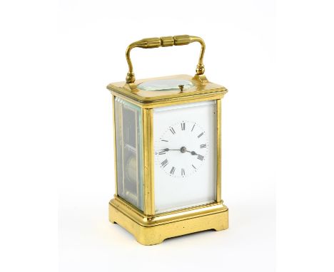 French brass repeating carriage clock H13cm
