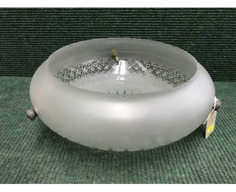 An early 20th century glass hanging ceiling light 