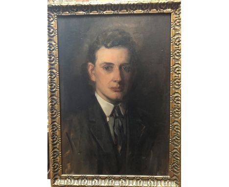 English school - Portrait of a young man, oil on board, 54 x 37 cm