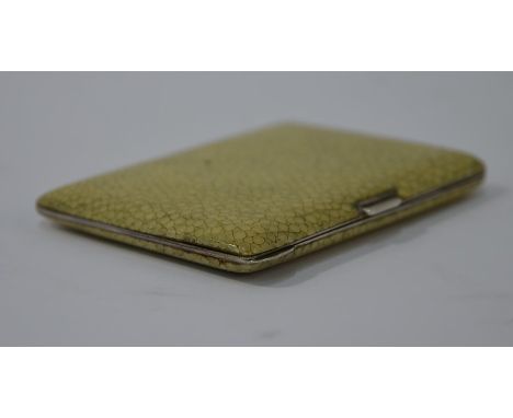 A shagreen-mounted silver cigarette case with gilt interior, PH Vogel &amp; Co (probably), London import 1935