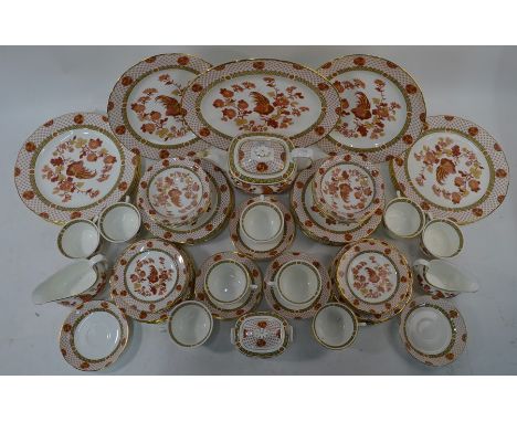 Wedgwood&nbsp;&nbsp;'Golden Cockerel' design dinner and tea service, comprising:&nbsp; Eleven 28 cm plates, eleven 21 cm plat