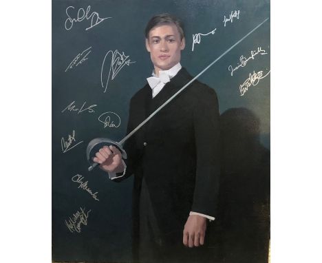 Jason Lines - Half length portrait of the actor Douglas Booth as&nbsp;Harry in the film 'Riot Club', 2013, oil on canvas, 104