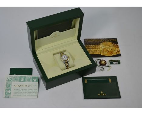 A lady's Rolex stainless steel and yellow metal Oyster Perpetual Datejust Superlative Chronometer wristwatch, Series no. M988