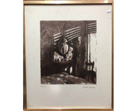 Bernard Dunstan (1920-2017) - Lady before a dressing mirror, etching numbered 59/150, pencil signed to lower right, 56 x 46 c