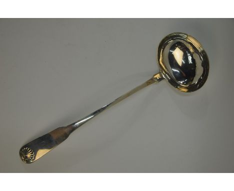 A George IV Scottish silver fiddle and shell soup ladle, Marshall &amp; Sons, Edinburgh 1823, 5.6 ozTwo small dents in bowl.&