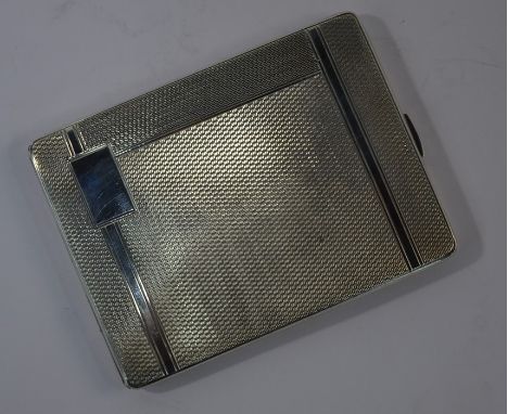 A good quality Art Deco silver cigarette case with engine-turned decoration and gilt interior (little used), Joseph Gloster L