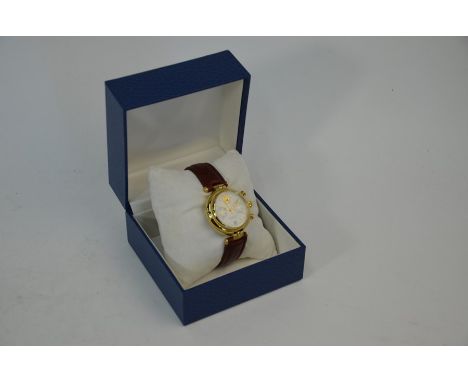 A Russian gilt metal President Putin Poljot Chronograph wristwatch with 23 jewel movement c/w boxLittle used