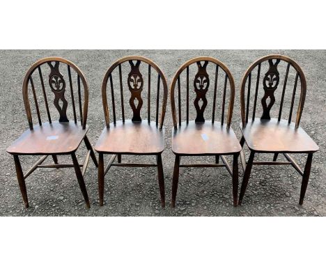 4 Ercol Fleur-de-lis dining chairs