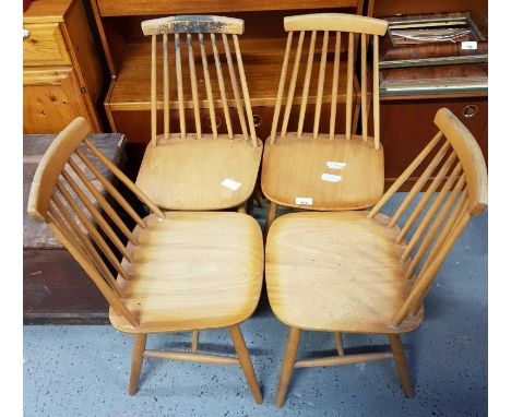 Set of 4 mid 20th century Ercol style dining chairs