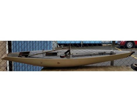 Part built fibre model of remote control yacht