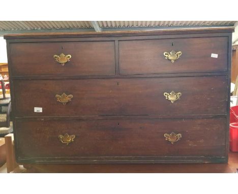 Large scale Georgian mahogany chest of 2 short &amp; 2 long drawers