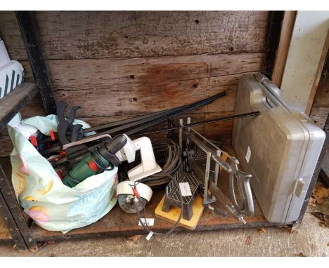 Bosch electric drill, sash clamps, security cameras etc