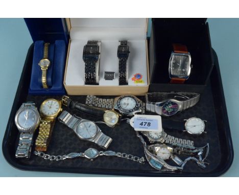 Assorted ladies and gents wristwatches including Seiko, Timex and Swiss Line