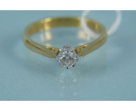 An 18ct gold solitaire diamond ring, size P, weight approx 3.5g