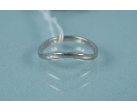 A platinum shaped band ring, size L, weight approx 2.5g