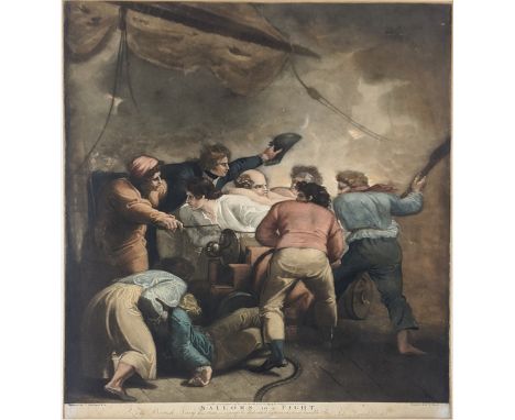 William Ward (1766-1826) After Thomas Stothard (1755-1834), British Sailors in a Fight, 1798, coloured mezzotint, published b