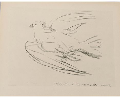 Pablo Picasso (1881-1972), Flying Dove (Block 677, M191), conceived in 1950, lithograph, signed in pencil and inscribed Epeuv