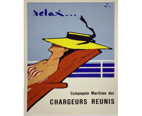 After Rene Gruau, Relax... compagnie maritime des chargeurs reunis, offset lithograph poster, 70.1x50cm
