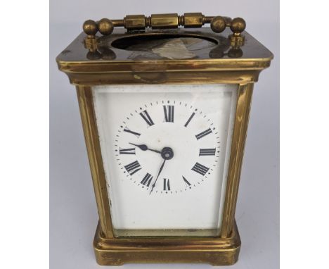 Early 20th century carriage clock, engraved