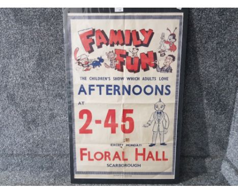 A vintage Family Fun show poster, published by The Pindar Printers, Scarborough, unframed 82 x 52cm.