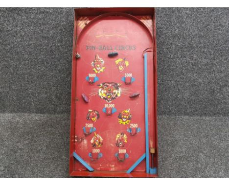 Vintage tin pin-ball circus game