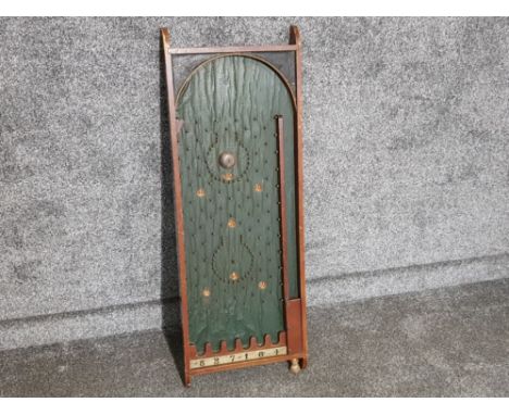 Large vintage wooden bagatelle game, 36.5x101cm